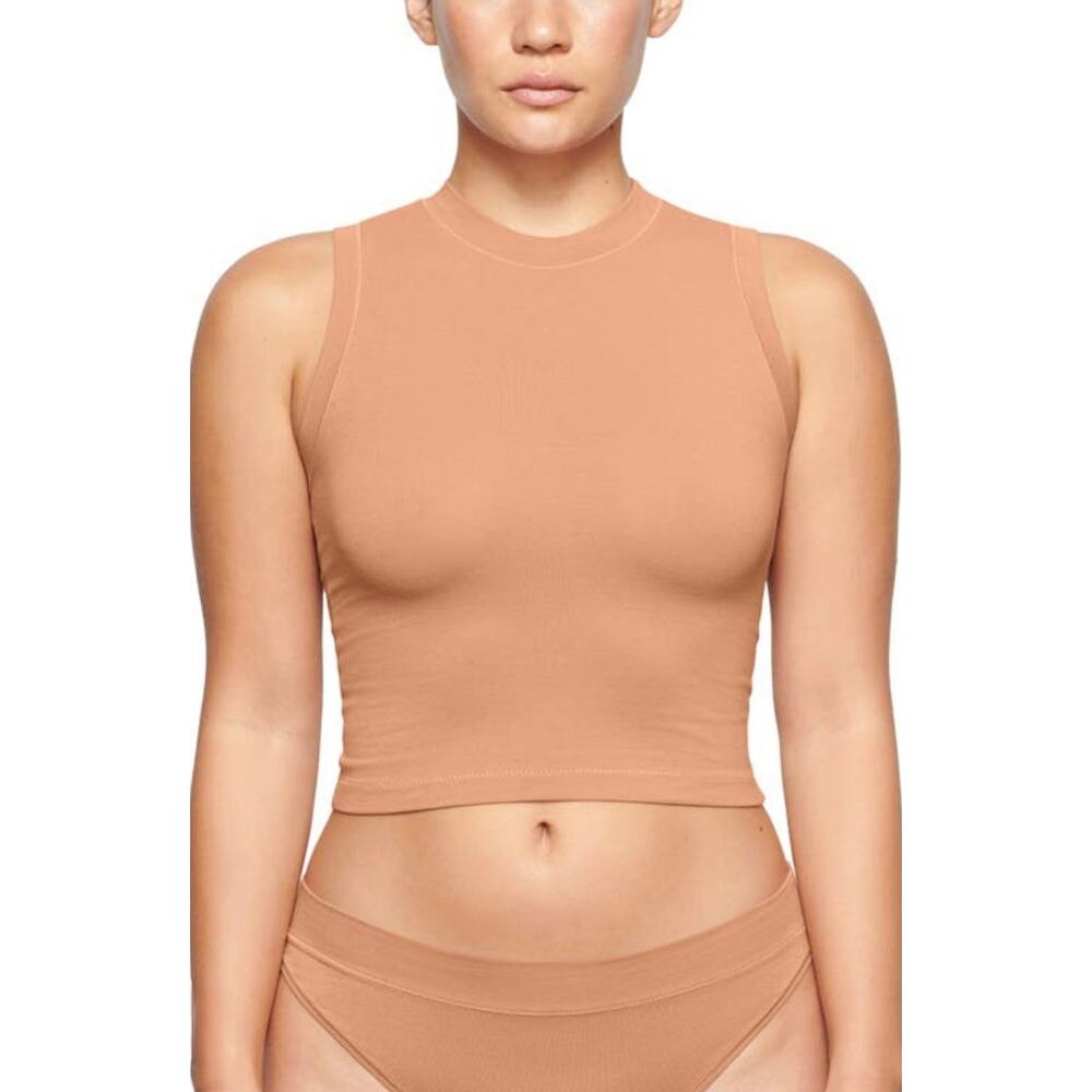 SKIMS Cotton Jersey Mock Neck Tank Top